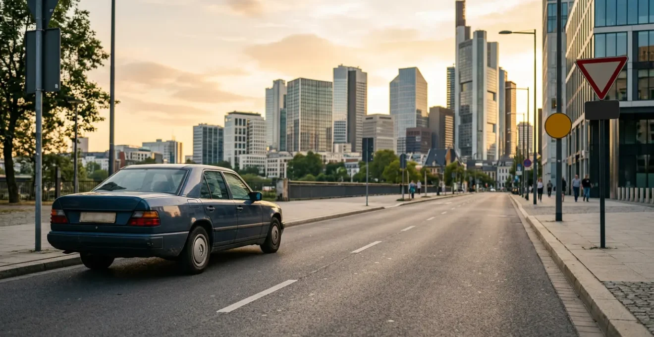 Véhicule dans une zone urbaine avec restriction de circulation