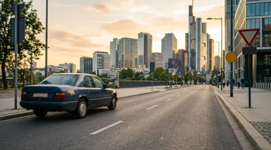 Véhicule dans une zone urbaine avec restriction de circulation