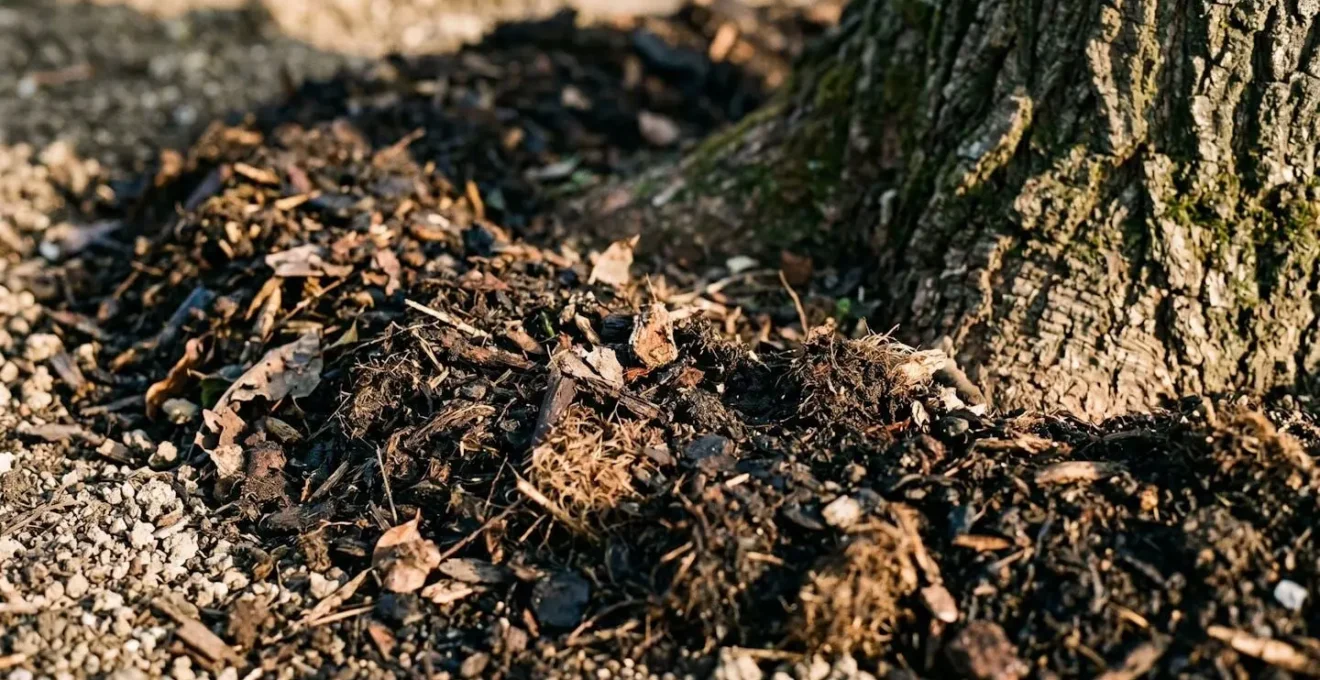 Technique d'épandage du compost en forme de donut autour d'un arbre fruitier